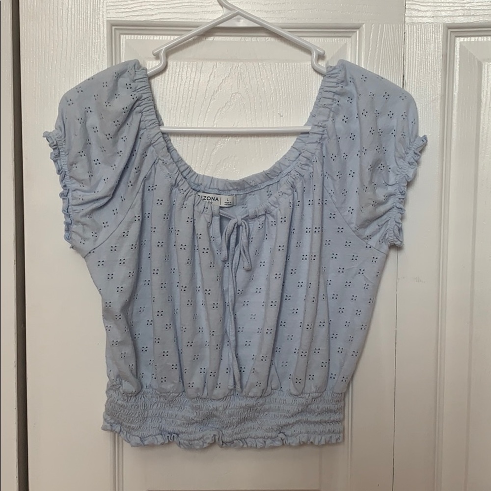 Off the shoulder crop top.